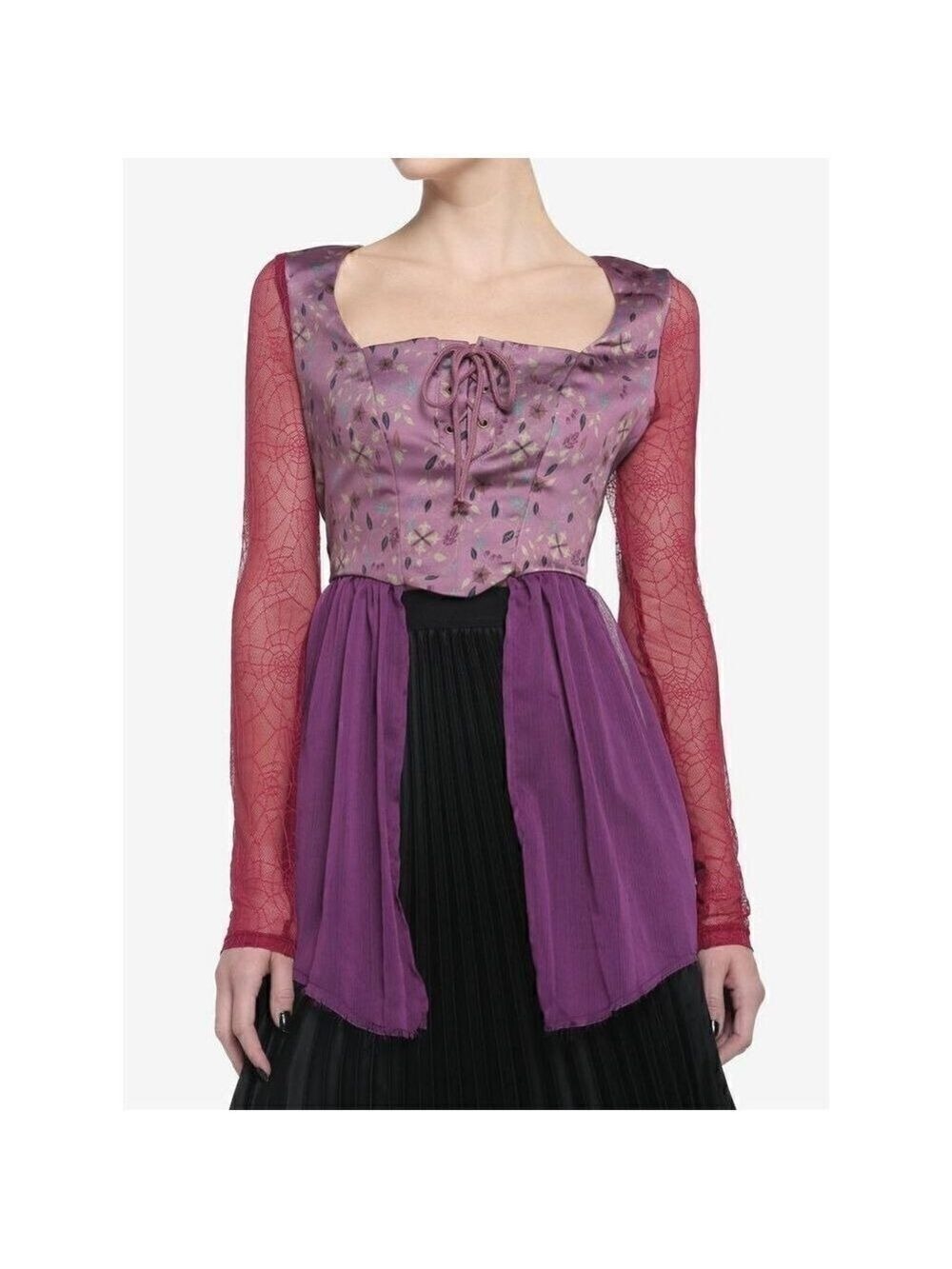 Disney Hocus Pocus Sarah Peplum Long-Sleeve Top (Med)